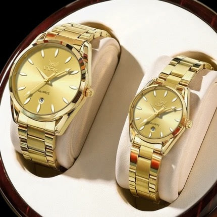 Montres élégantes pour couple en acier inoxydable