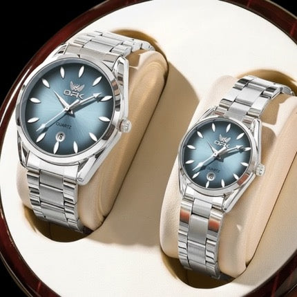 Montres élégantes pour couple en acier inoxydable